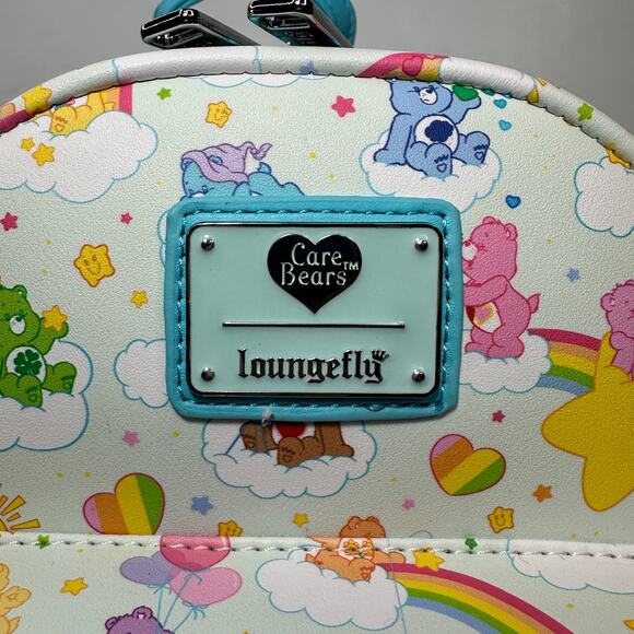 New Loungefly Care Bears AOP Mini Backpack NWT 40th Anniversary Bag - Picture 2 of 11